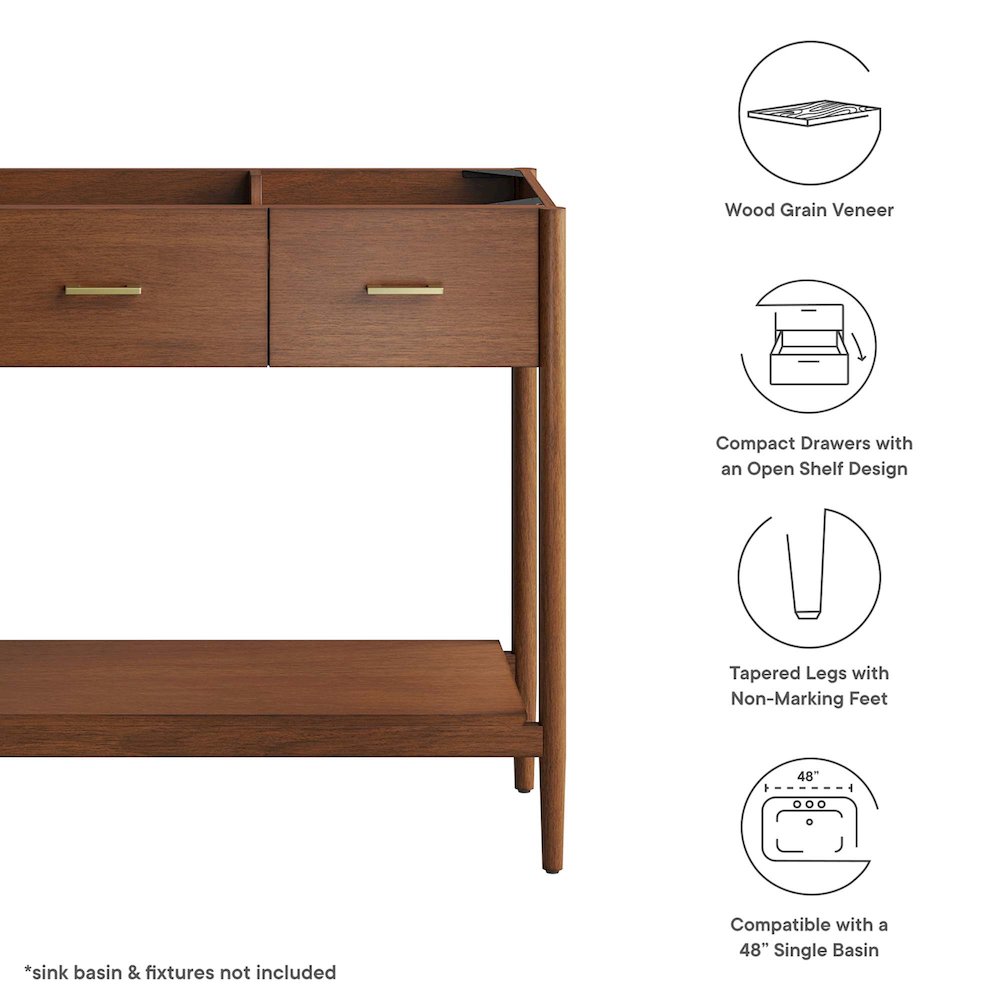48” Single Sink Bathroom Vanity Cabinet (Sink Basin Not Included)