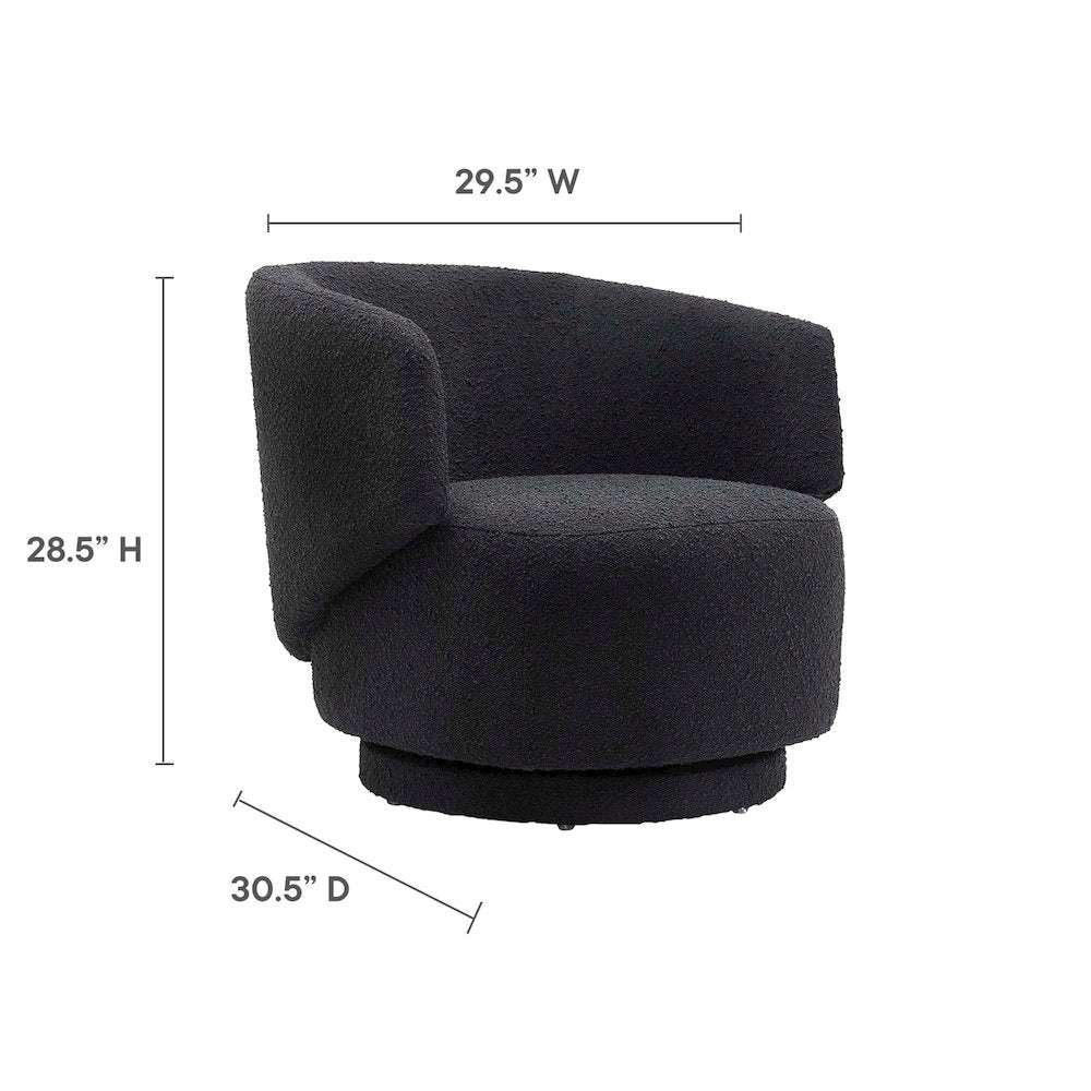 Celestia Boucle Fabric Swivel Chair