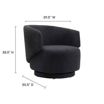 Celestia Boucle Fabric Swivel Chair