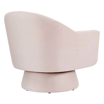 Astral Performance Velvet Fabric and Wood Swivel Chair