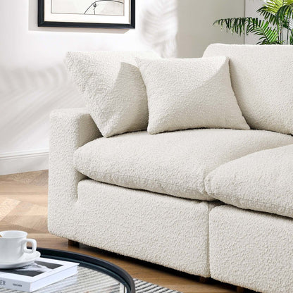 Commix Down Filled Overstuffed Boucle Fabric Loveseat