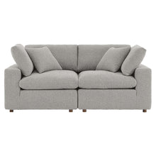 Commix Down Filled Overstuffed Boucle Fabric Loveseat