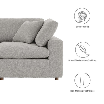 Commix Down Filled Overstuffed Boucle Fabric Loveseat