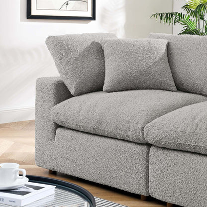 Commix Down Filled Overstuffed Boucle Fabric Loveseat