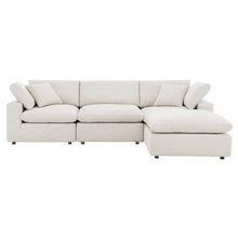Commix 4-Piece Down Filled Overstuffed Boucle Fabric Sectional Sofa