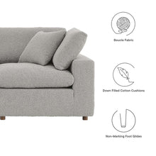 Commix Down Filled Overstuffed Boucle Fabric 4-Seater Sofa