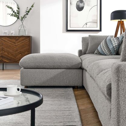 Commix 5-Piece Down Filled Overstuffed Boucle Fabric Sectional Sofa