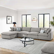 Commix 5-Piece Down Filled Overstuffed Boucle Fabric Sectional Sofa