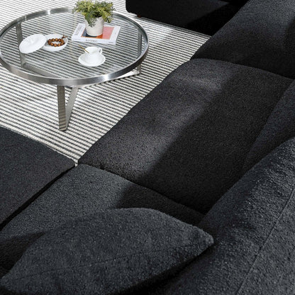 Commix 6-Piece Down Filled Overstuffed Boucle Sectional Sofa