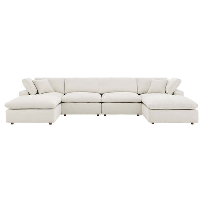 Commix 6-Piece Down Filled Overstuffed Boucle Sectional Sofa