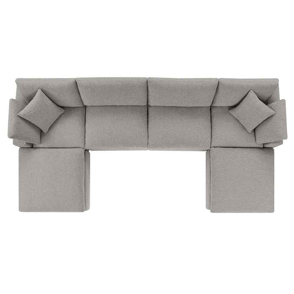 Commix 6-Piece Down Filled Overstuffed Boucle Sectional Sofa