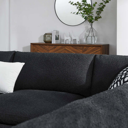 Commix 5-Piece Down Filled Overstuffed Boucle Fabric Sectional Sofa