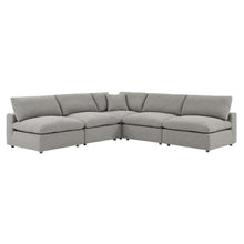 Commix 5-Piece Down Filled Overstuffed Boucle Fabric Sectional Sofa