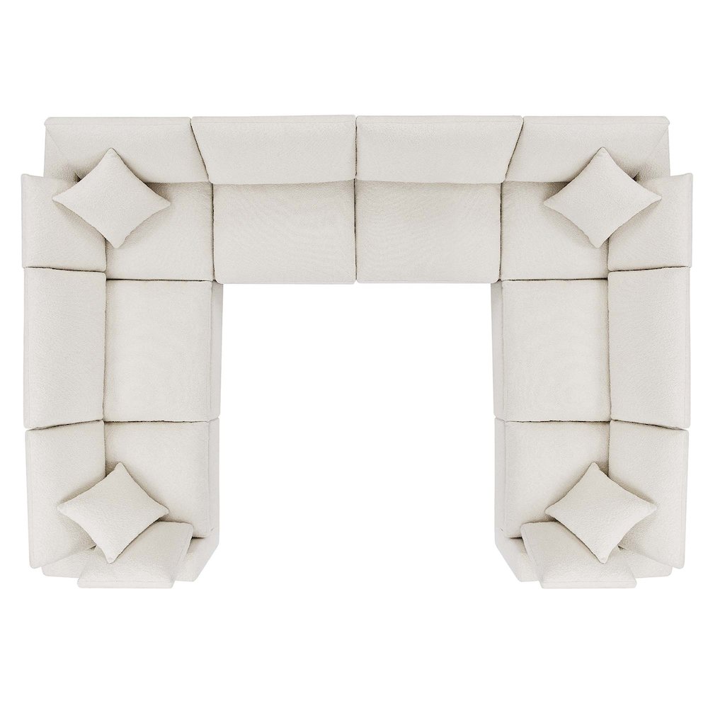 Commix 8-Piece Down Filled Overstuffed Boucle Fabric Sectional Sofa