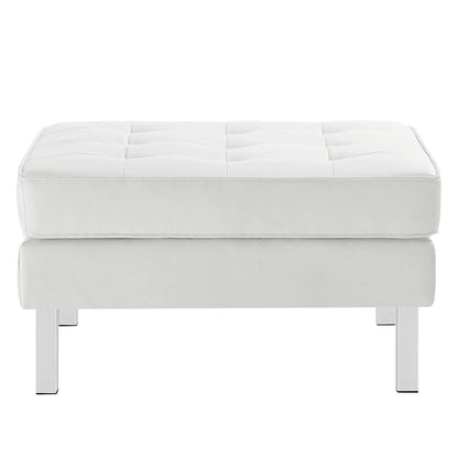 Loft Tufted Vegan Leather Armchair and Ottoman Set