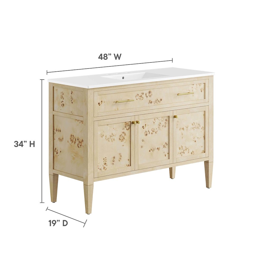 Elysian 48" Wood Single Sink Bathroom Vanity