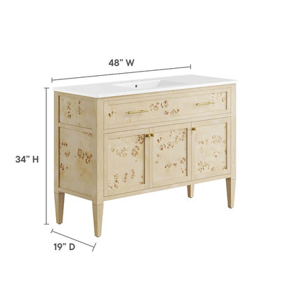 Elysian 48" Wood Single Sink Bathroom Vanity