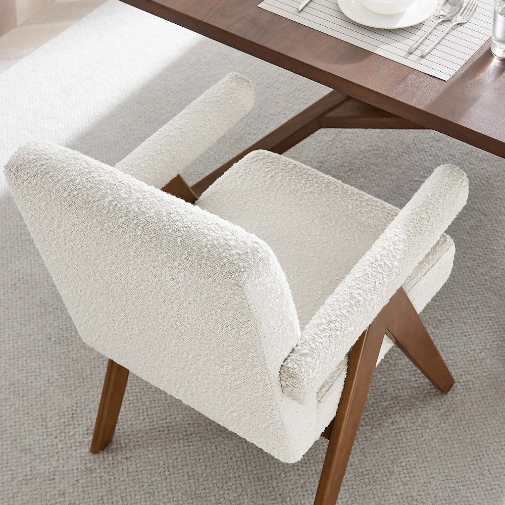 Lyra Boucle Fabric Dining Room Chair Set of 2