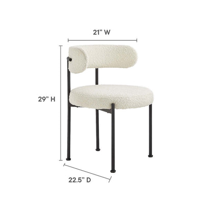 Albie Boucle Fabric Dining Chairs Set of 2