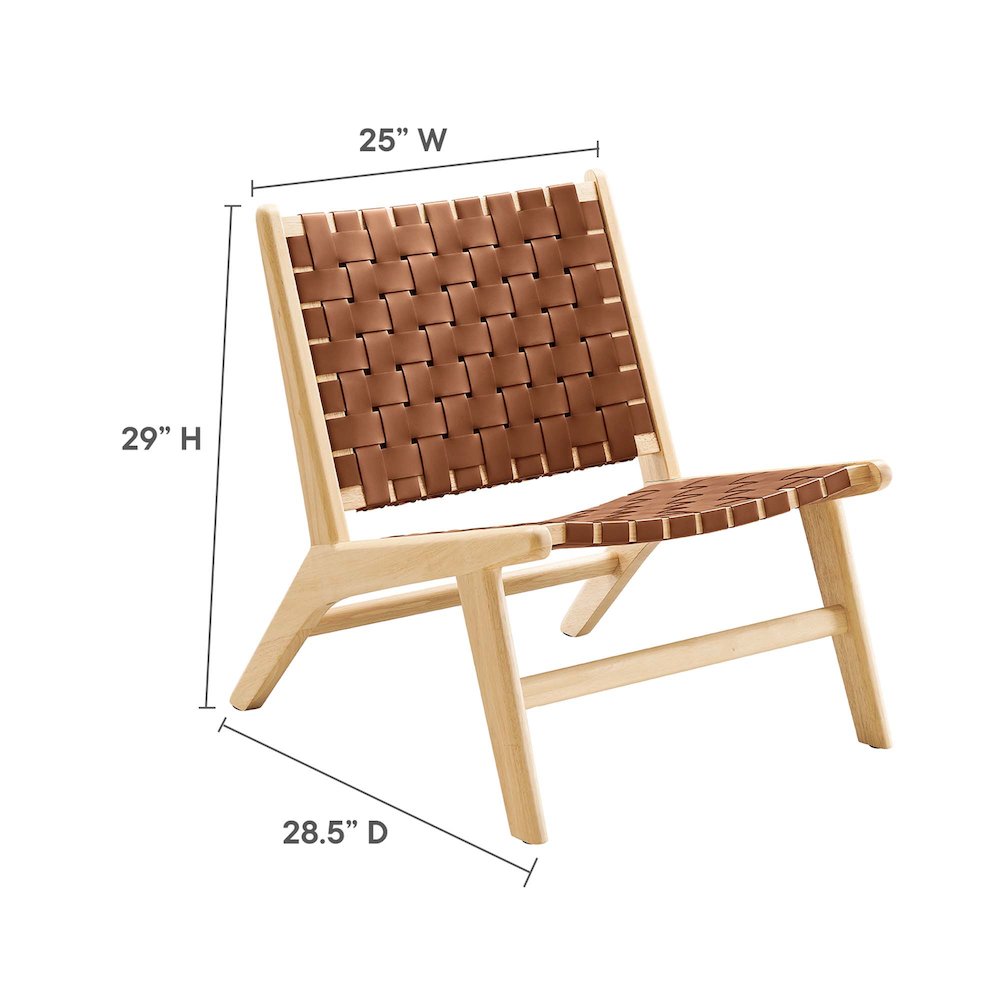Saoirse Leather Wood Accent Lounge Chair