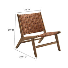 Saoirse Leather Wood Accent Lounge Chair