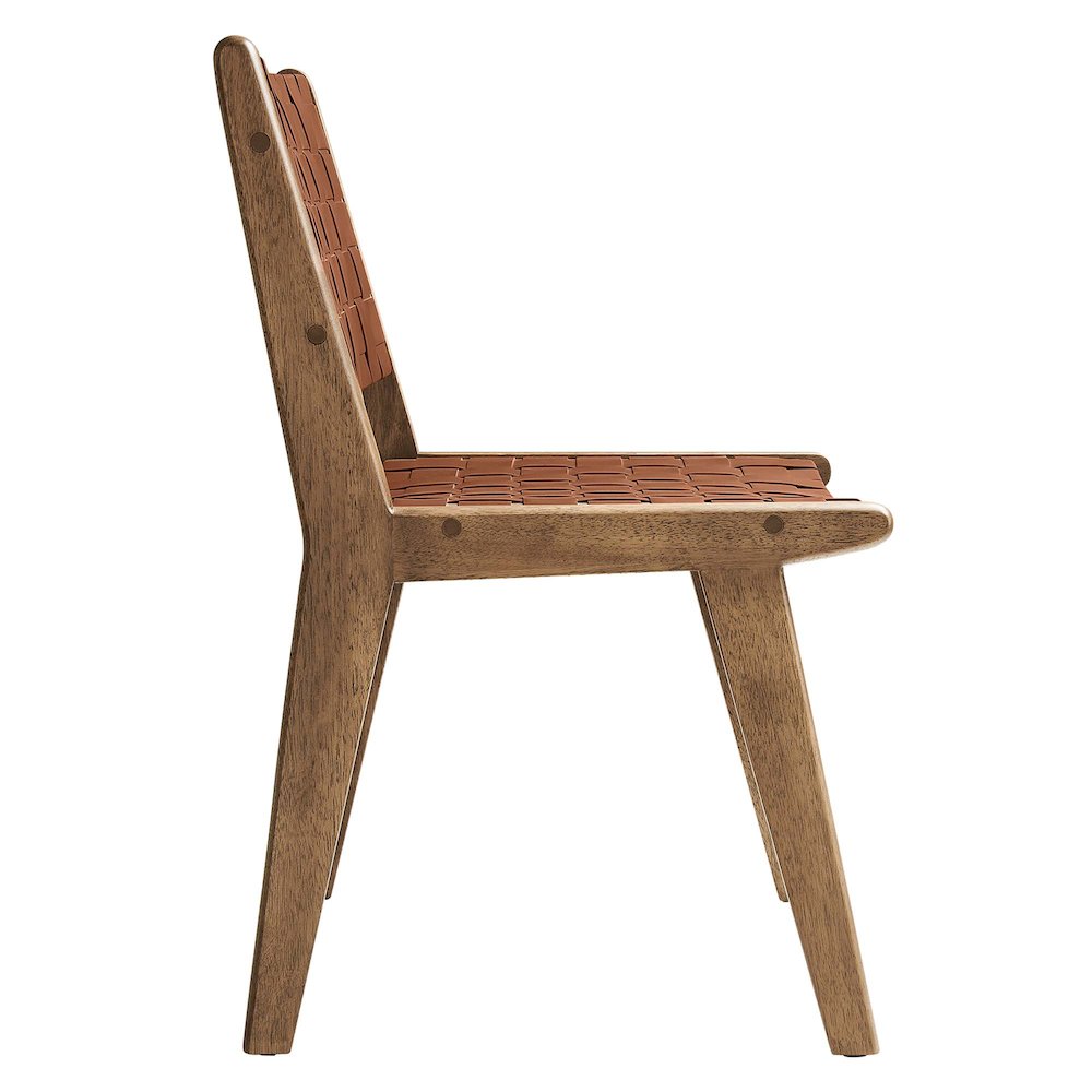 Saoirse Leather Wood Dining Side Chair Set of 2