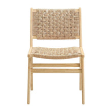 Woven Rope Wood Dining Side Chairs, Natural Natural, Set of 2