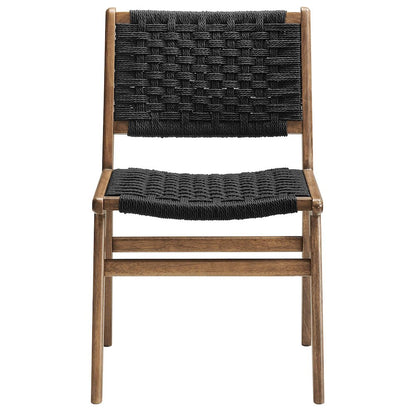 Saoirse Woven Rope Wood Dining Side Chair Set of 2