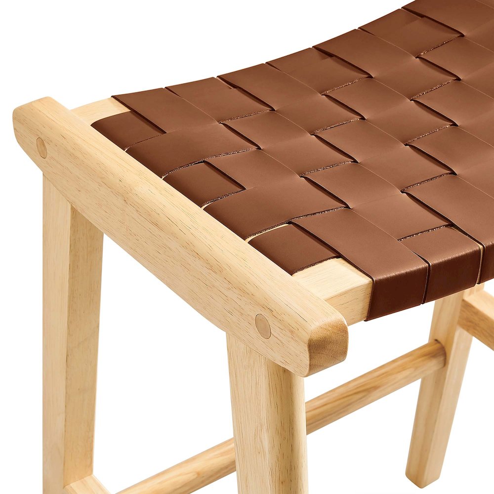 Saoirse Faux Leather Wood Counter Stool Set of 2