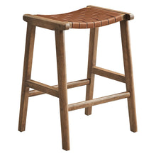 Saoirse Faux Leather Wood Counter Stool Set of 2