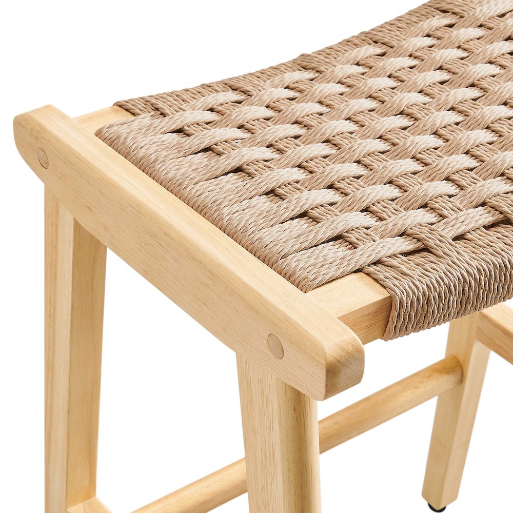 Saoirse Woven Rope Wood Counter Stool Set of 2