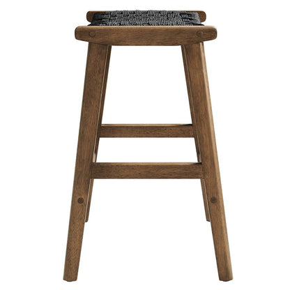 Saoirse Woven Rope Wood Counter Stool Set of 2