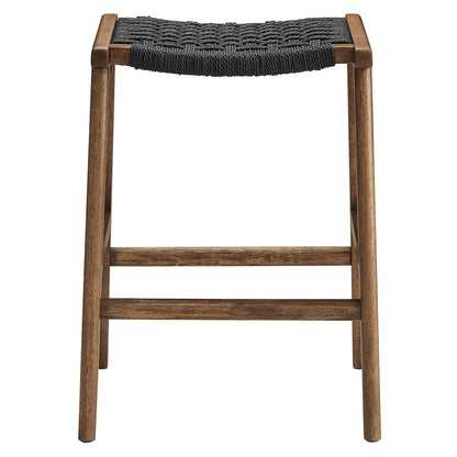 Saoirse Woven Rope Wood Counter Stool Set of 2