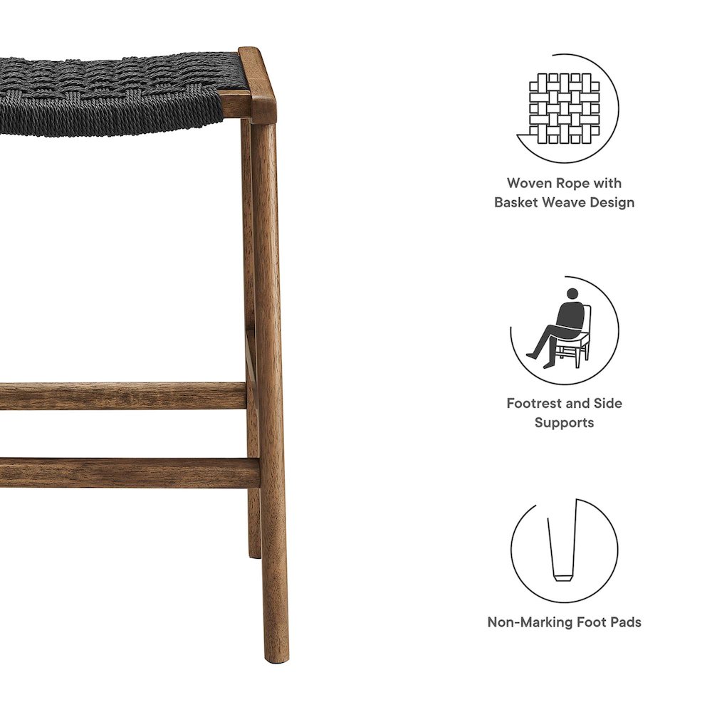 Saoirse Woven Rope Wood Counter Stool Set of 2
