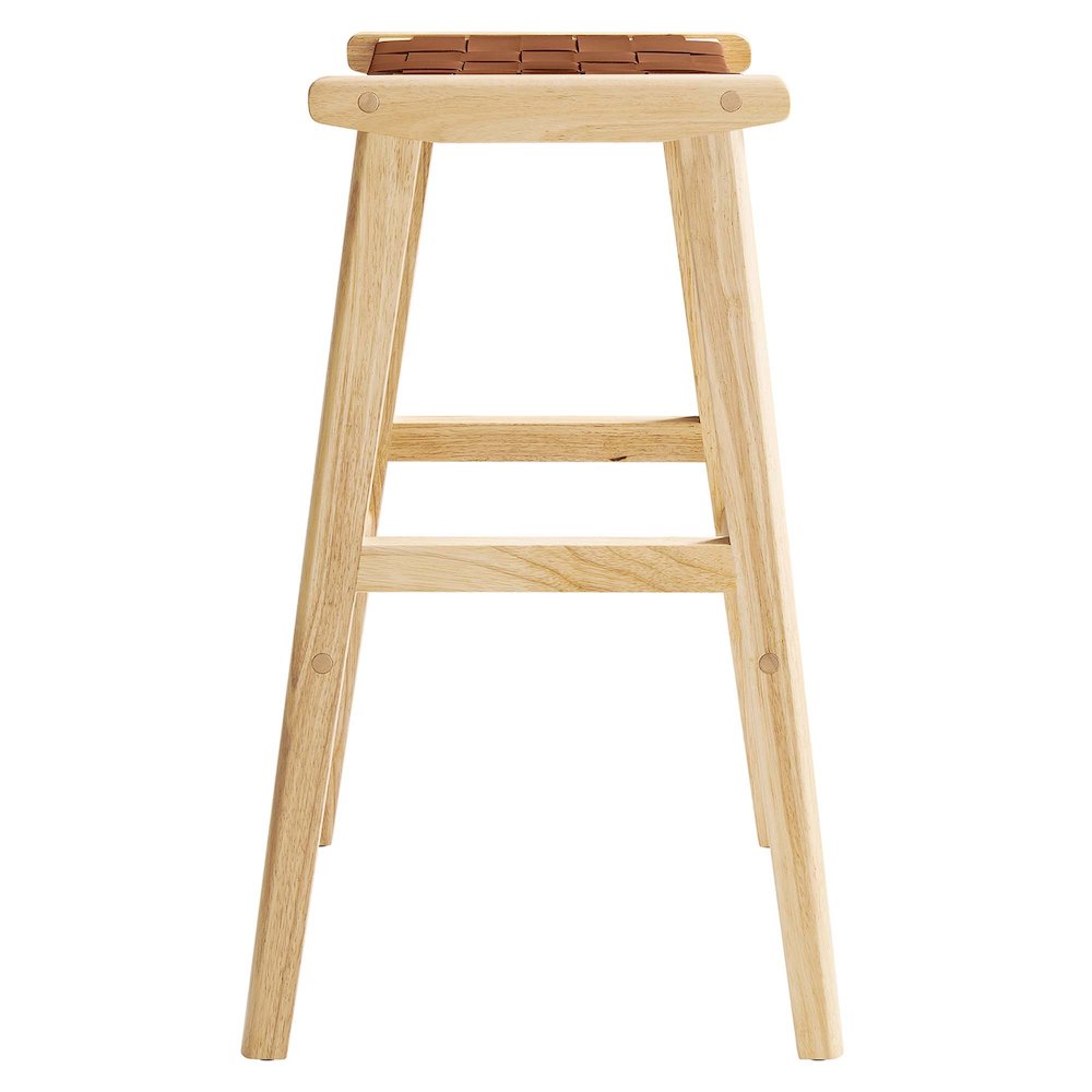 Saoirse Leather Wood Bar Stool Set of 2