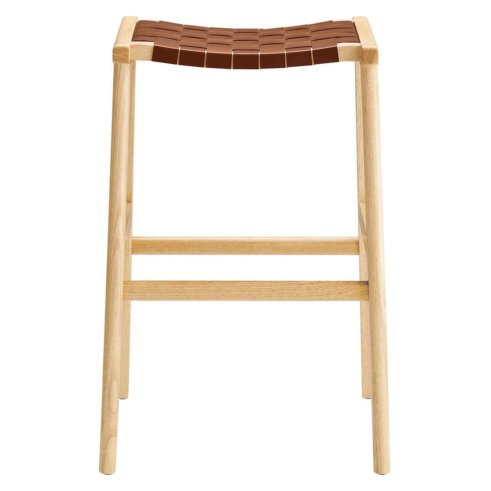 Saoirse Leather Wood Bar Stool Set of 2