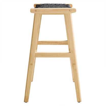 Saoirse Woven Rope Wood Bar Stool Set of 2