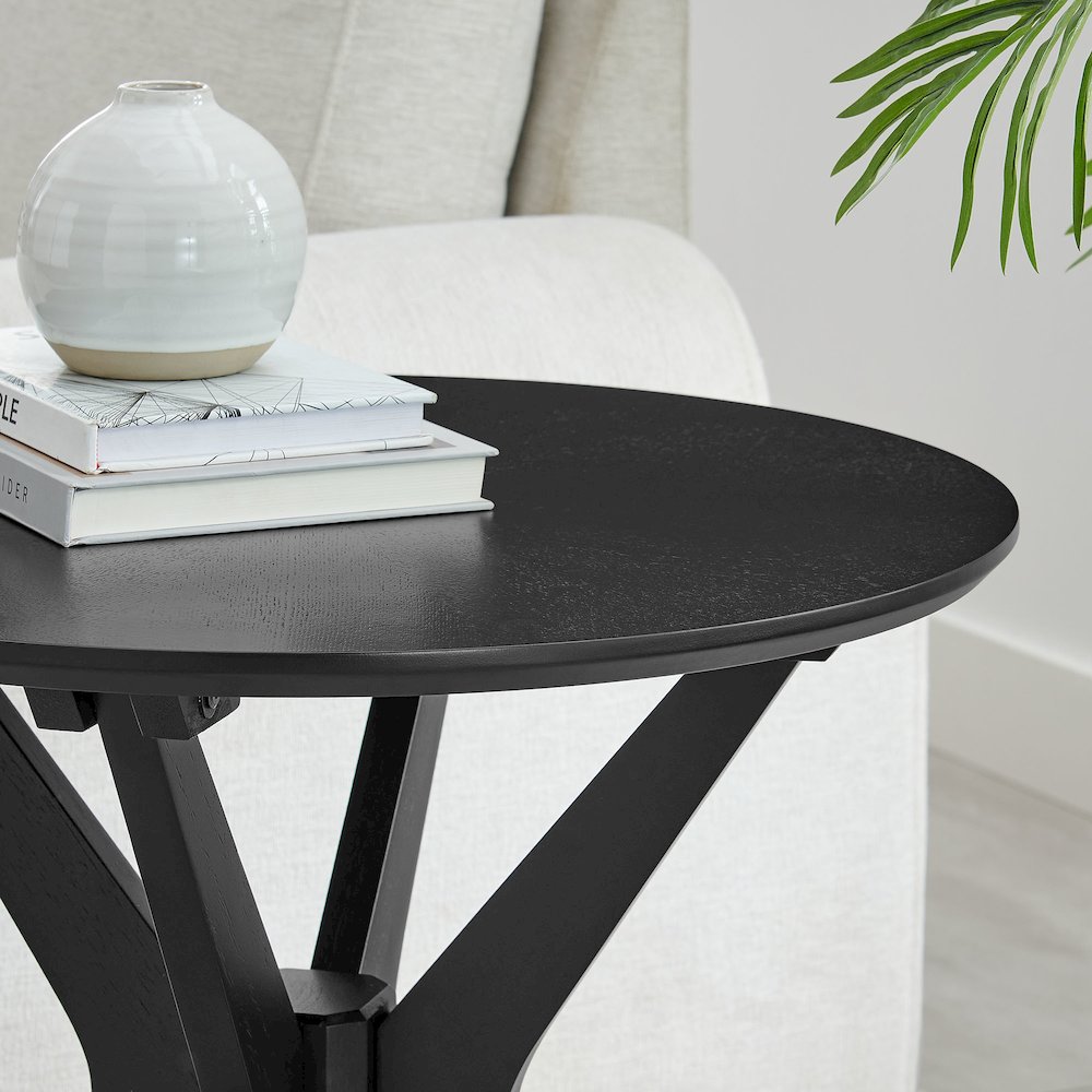 Crossroads 24” Round Wood Side Table