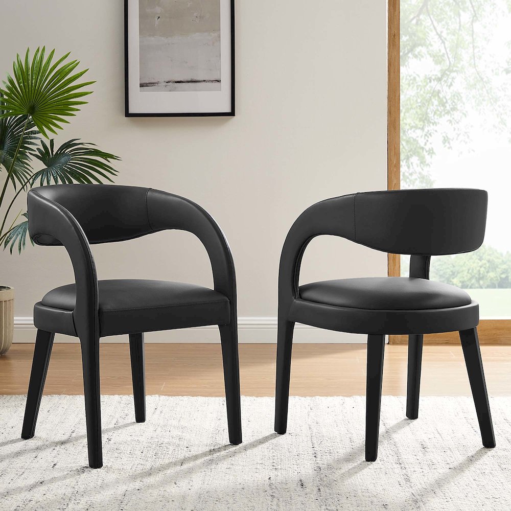 Pinnacle Vegan Leather Dining Chair Set of 2