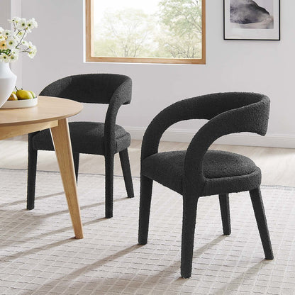 Pinnacle Boucle Upholstered Dining Chair Set of 2