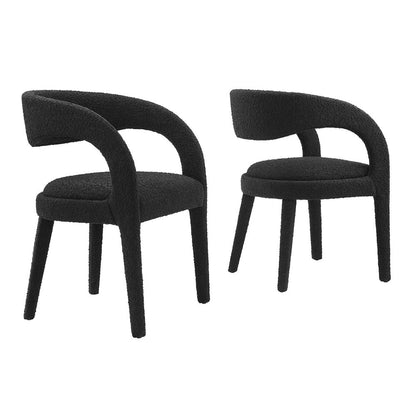 Pinnacle Boucle Upholstered Dining Chair Set of 2