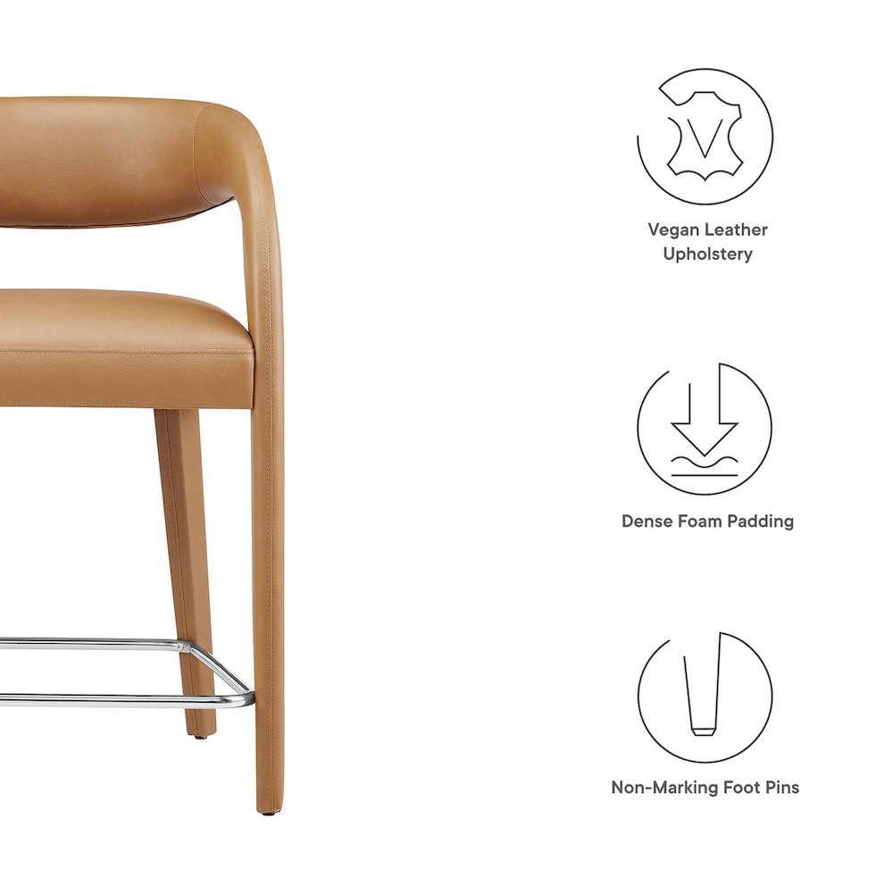 Pinnacle Vegan Leather Counter Stool Set of 2