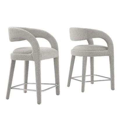 Pinnacle Boucle Upholstered Counter Stool Set of 2