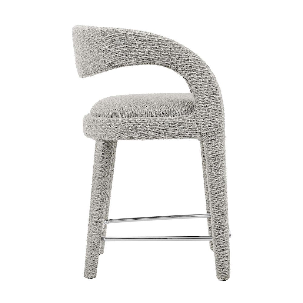 Pinnacle Boucle Upholstered Counter Stool Set of 2