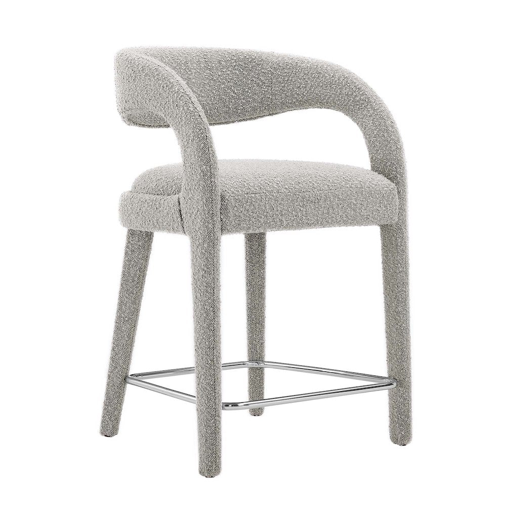 Pinnacle Boucle Upholstered Counter Stool Set of 2