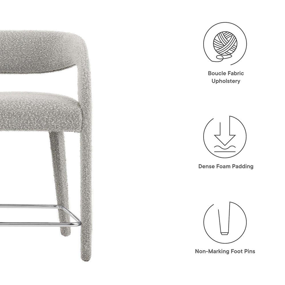 Pinnacle Boucle Upholstered Counter Stool Set of 2