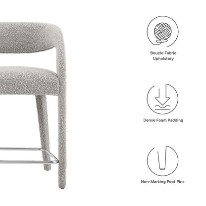 Pinnacle Boucle Upholstered Counter Stool Set of 2