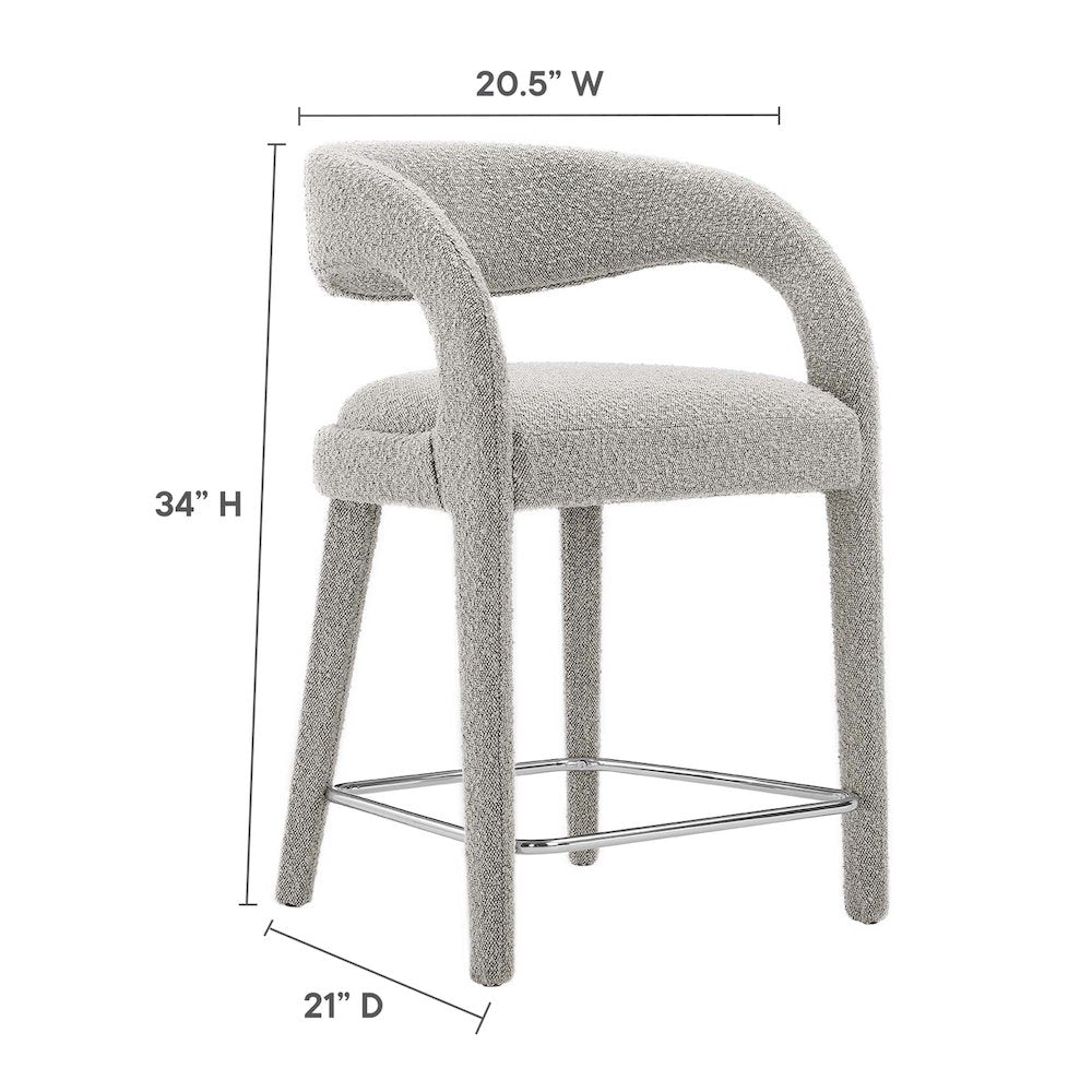 Pinnacle Boucle Upholstered Counter Stool Set of 2
