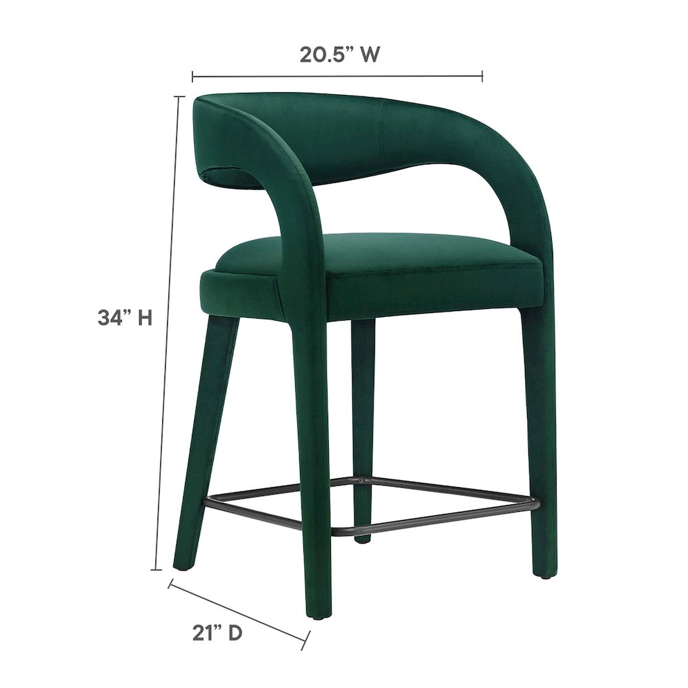 Pinnacle Performance Velvet Counter Stool Set of 2