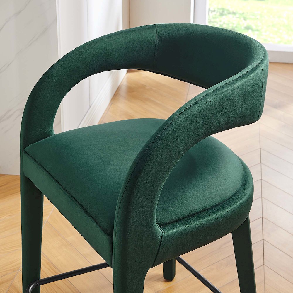 Pinnacle Performance Velvet Counter Stool Set of 2